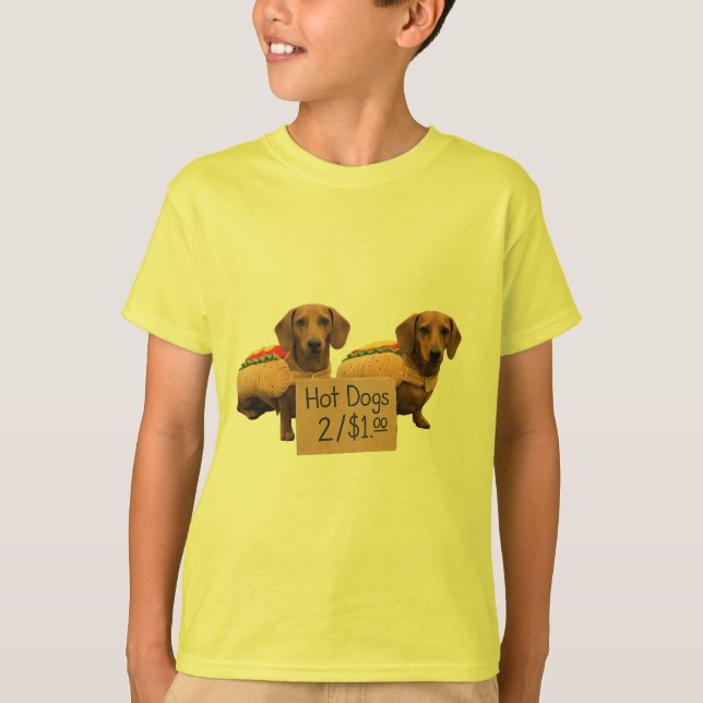Dachshunds sold as hot dogs T-Shirt (Front)