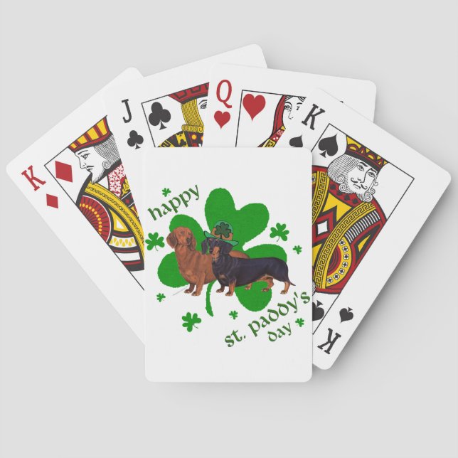 Dachshunds St Patrick's Day Poker Cards (Back)