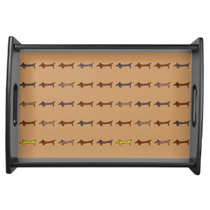 Dachshunds Tiled Serving Tray