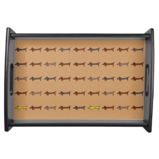 Dachshunds Tiled Serving Tray