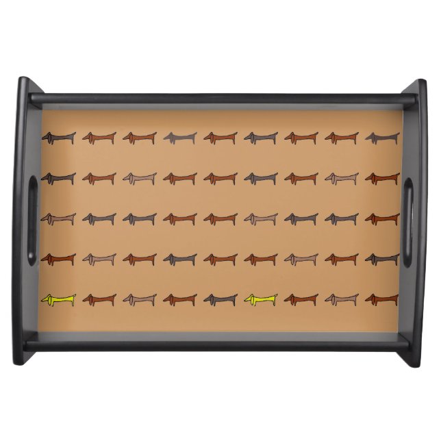 Dachshunds Tiled Serving Tray (Front)