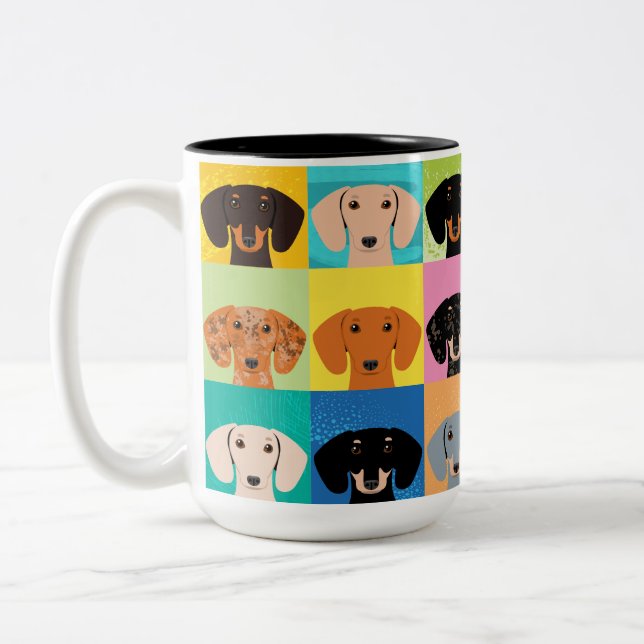 Dachshunds  Two-Tone coffee mug (Left)