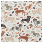 DACHSHUNDS Watercolor Painterly Wiener Dog Fabric
