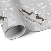 Dachshunds Wedding Bridal Shower Cute Wiener Dogs Wrapping Paper (Roll Corner)