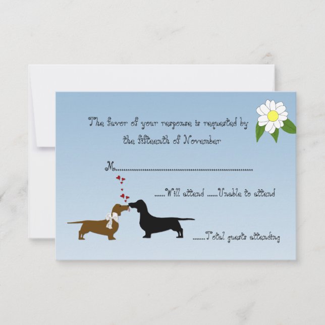 Dachshunds Wedding Response Card (Front)
