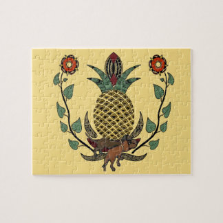Dachshunds, Welcome Pineapple Jigsaw Puzzle