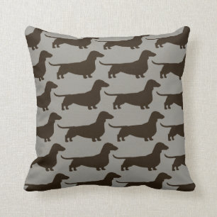 Dachshunds Wiener Dogs Pattern Fun Doxie Lover's Throw Pillow