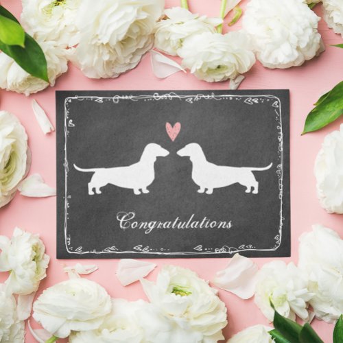 Dachshunds Wiener Dogs Wedding Congratulations Card