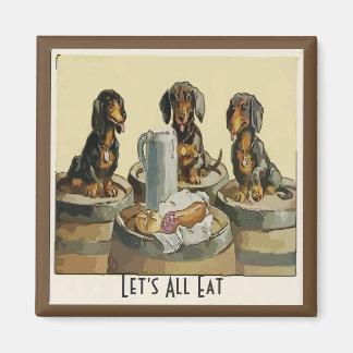Dachshunds with beer, add text magnet