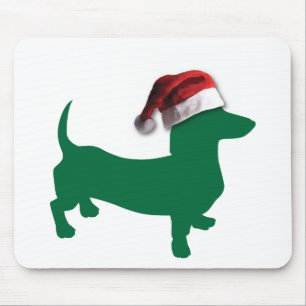 Dachshunds with Christmas Hats Mouse Pad