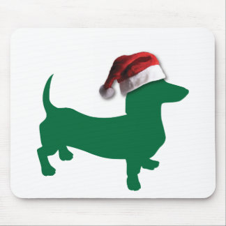 Dachshunds with Christmas Hats Mouse Pad