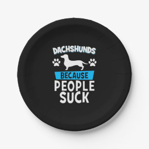 Dachshunds With My Friends Paper Plates