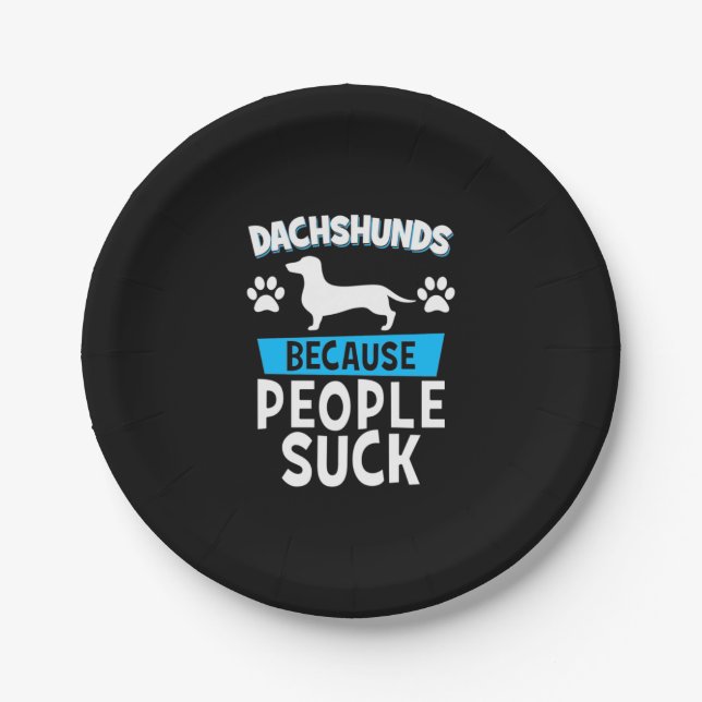 Dachshunds With My Friends Paper Plates (Front)