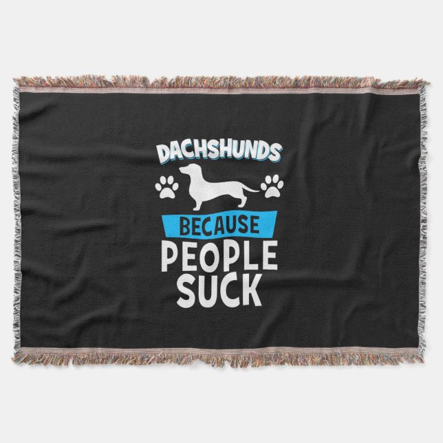 Dachshunds With My Friends Throw Blanket (Front)