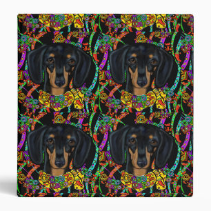 Dachsund 3 Ring Binder