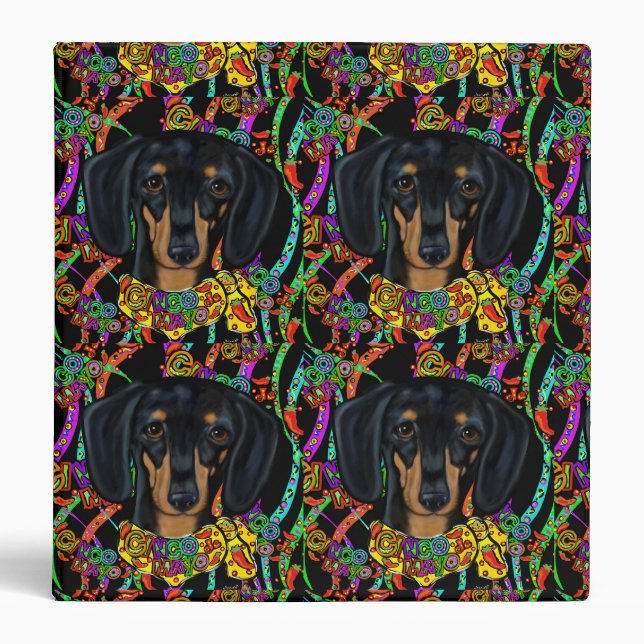 Dachsund 3 Ring Binder (Front)