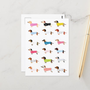 Dachsund Dog Watercolor Postcard