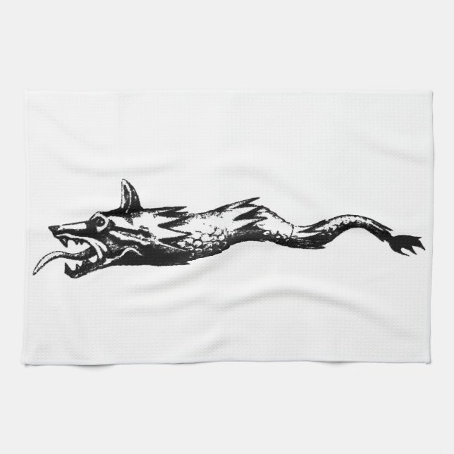 dacia wolf snake flag history romania symbol dacs kitchen towel (Horizontal)