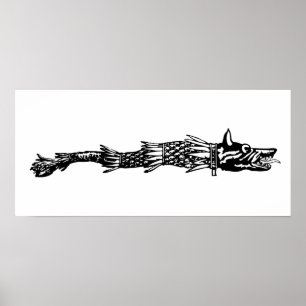 dacia wolf snake flag history romania symbol dacs poster