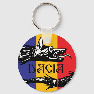 Dacian Wolf - tricolor flag Keychain
