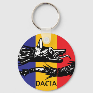 Dacian Wolf - tricolor flag Keychain