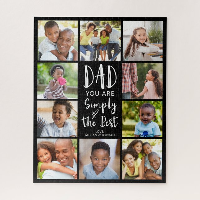 Dad 10 Photo Collage Simply The Best Custom Jigsaw Puzzle (Vertical)
