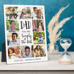 Dad 10 Photo Collage Simply The Best Personalized Plaque