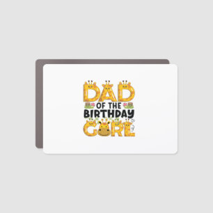 Dad 1st Birthday Girl Giraffe Theme Party Zoo Safa Car Magnet