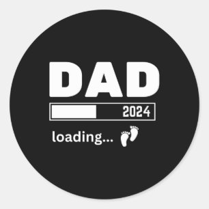 Dad 2024 Promoted to Daddy Pregnancy Announcement Classic Round Sticker