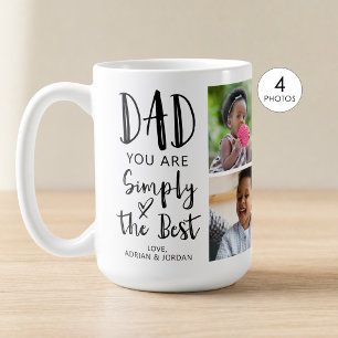Dad 4 Photos Simply The Best Custom Coffee Mug