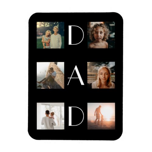 Dad 6 Photo Collage Cute Elegant Fatherâs Day Magnet