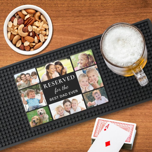 Dad 8 Photo Collage Bar Mat (Creator Uploaded)