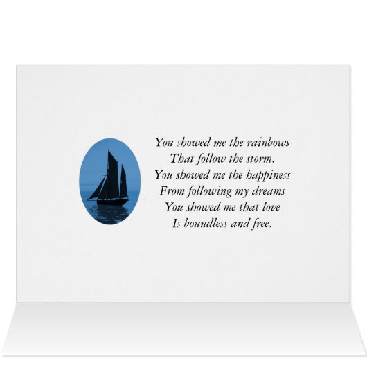 Dad, 98th Sunset yacht birthday card (Inside Horizontal (Top))