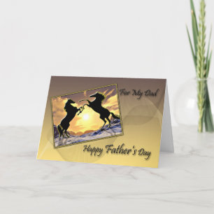 Dad, A Father's Day card with rearing horses