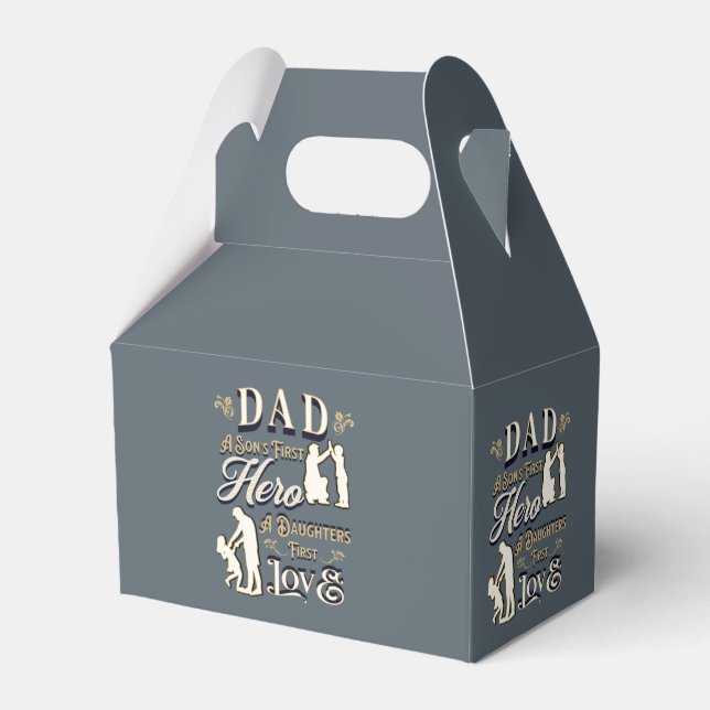 Dad A Son's First A Daughters First Love Favor Boxes (Front Side)