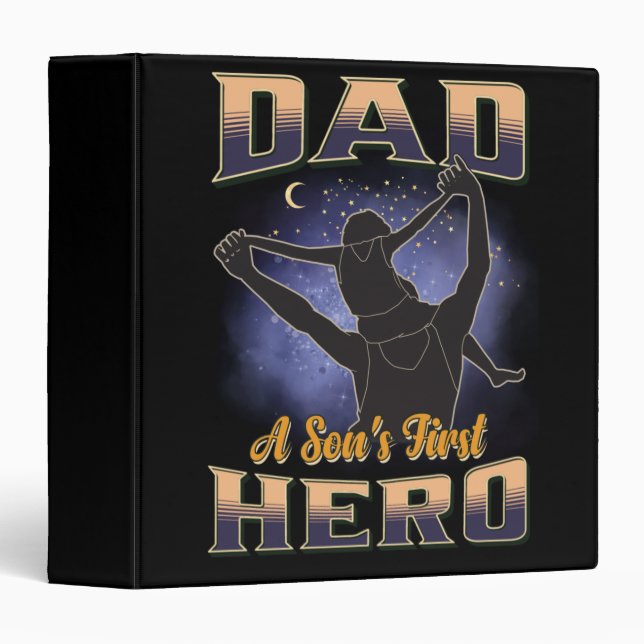 Dad A Son's First Hero 3 Ring Binder (Front/Spine)