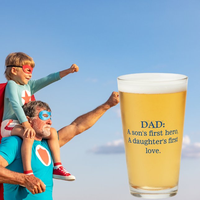 Dad A Sons First Hero A Daughters First Love Glass (Creator Uploaded)