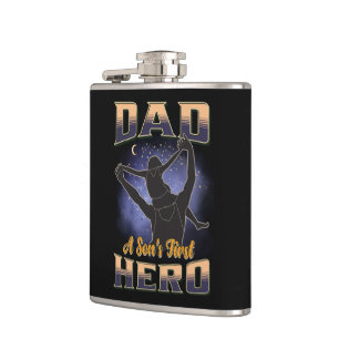 Dad A Son's First Hero Flask