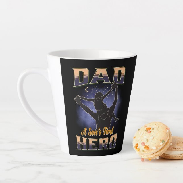 Dad A Son's First Hero Latte Mug (In Situ)