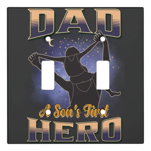 Dad A Son's First Hero Light Switch Cover (Front)