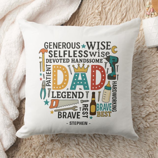 Dad – A Tribute of Strength, Love, & Devotion (2) Throw Pillow (Blanket)