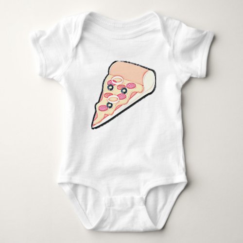 Dad and Baby Funny Pizza Pie and Slice Baby Bodysuit