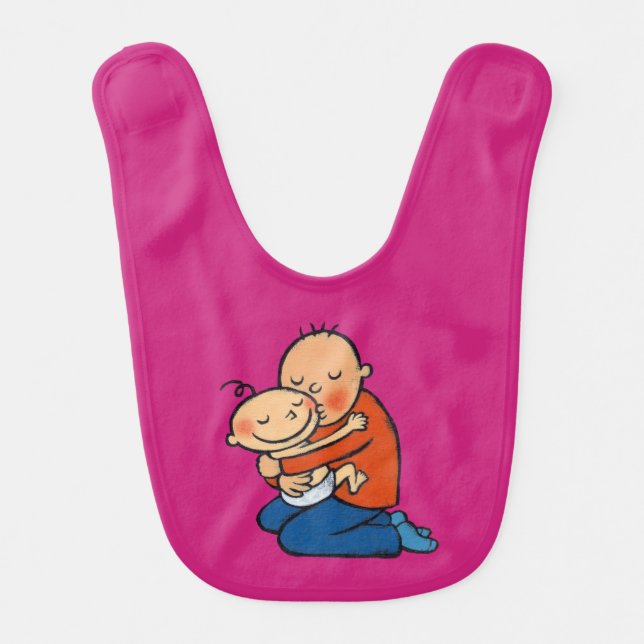 Dad and Baby Hugging Bib (Front)