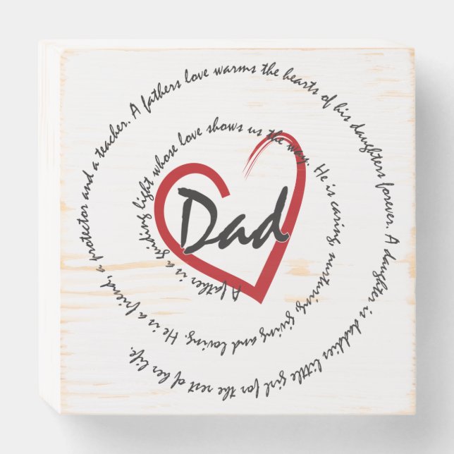 Dad and Father Wooden Box Sign (Front Horizontal)