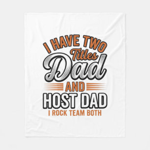 Dad and Host Dad Vintage Engraving Quote Design_1 Fleece Blanket