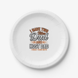 Dad and Host Dad Vintage Engraving Quote Design_1 Paper Plates