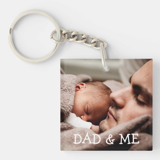 Dad and me Personalized Photo Key Chain (Front)