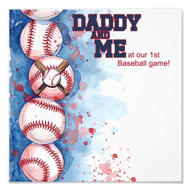 Dad and Me Photo Mount, Baseball game with dad Print (Front)