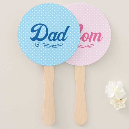 Dad and Mom Baby Shower  Hand Fan