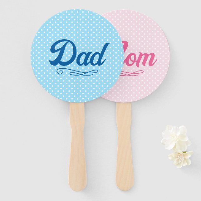 Dad and Mom Baby Shower  Hand Fan (Front and Back)